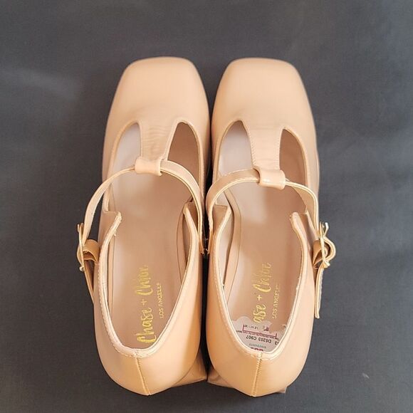 BRAND NEW CHASE+CHLOE BLOCK HEEL ADJUSTABLE BUCKLE PUMP - Picture 5 of 16